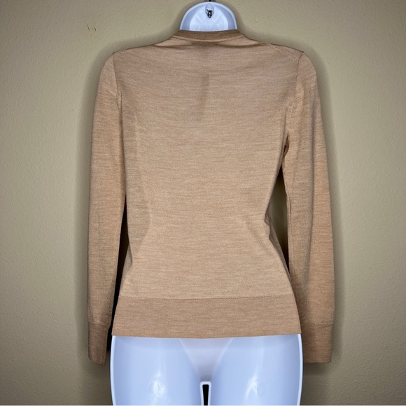 J CREW Camel & Pink Sequin Flower Jackie Cardigan Sweater - AE171 - Sz XS - Picture 6 of 10